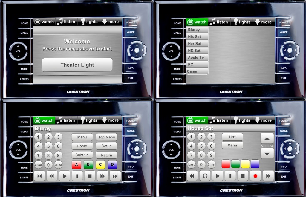 Crestron Touch Panel for Custom Home Theater in Los Angeles